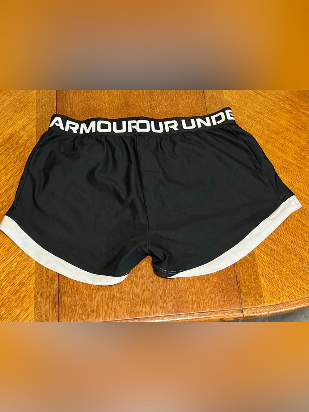 Under Armour Black Women’s Athletic Shorts with White Trim